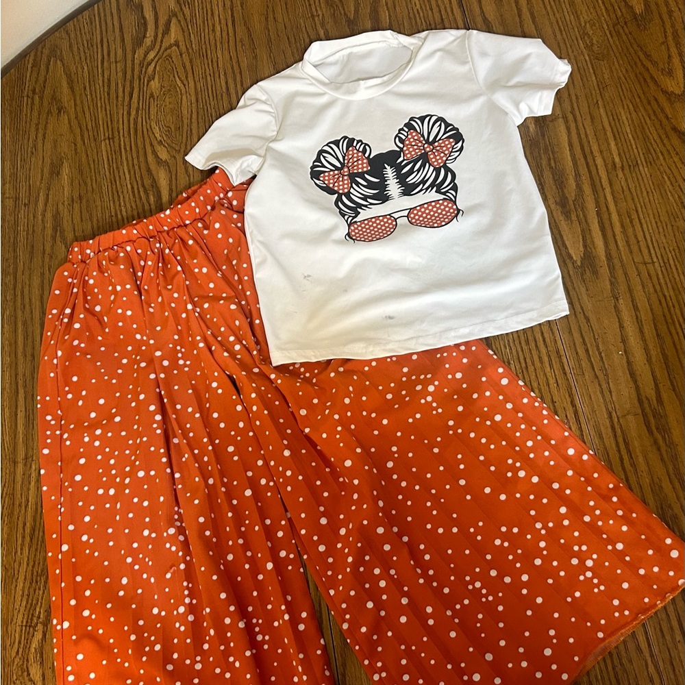 Kids Zebra Print Pajama Set - White and Orange